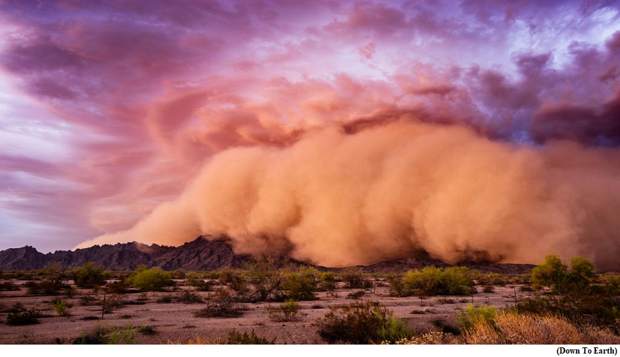 Sand and dust storms are increasing, human activities contribute 25 percent emissions, UNCCD (GS Paper 3, Environment)