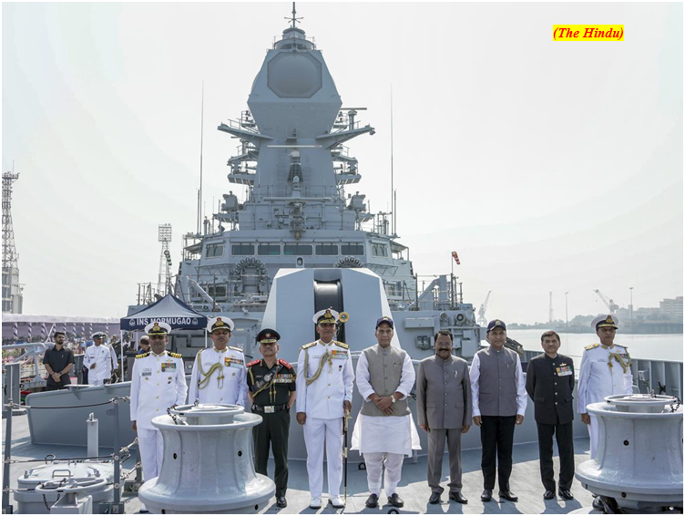 Indigenous stealth guided-missile destroyer INS Mormugao commissioned (GS Paper 3, Security)