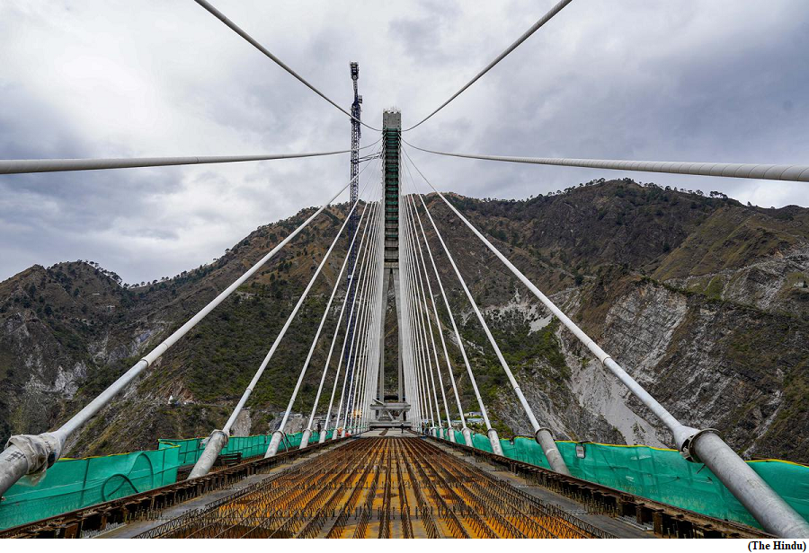 India’s first cable-stayed railway bridge nearing completion (GS Paper 3, Infrastructure)