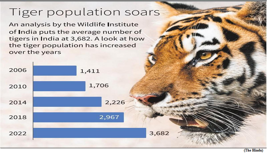 India’s tiger population goes up, M.P. has most big cats (GS Paper 3, Environment)
