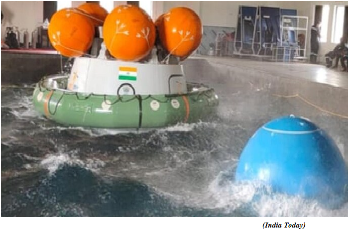 Gaganyaan mission ISRO Indian Navy conduct trials for crew module recovery (GS Paper 3, Science and Tech)