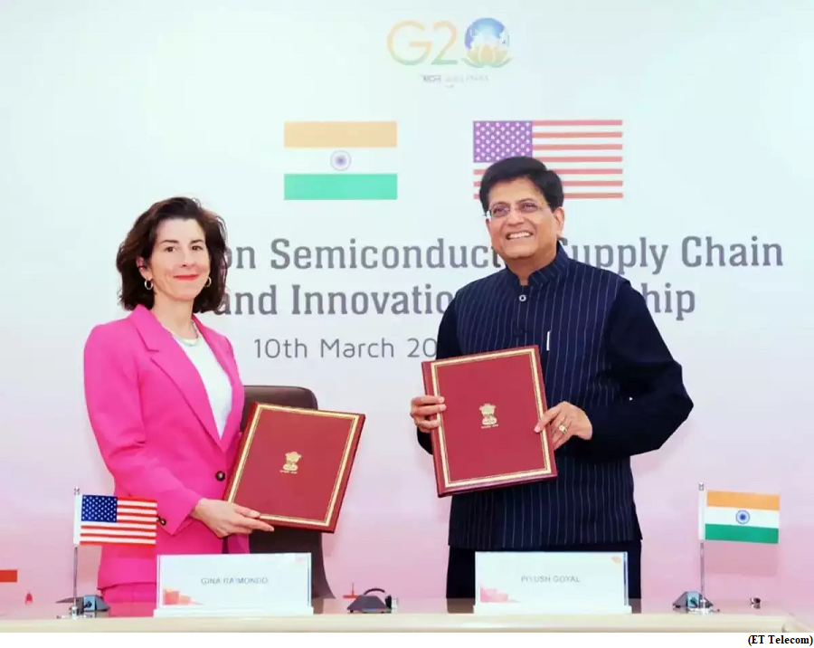India, US sign MoU to build resilient supply chain in semiconductor sector (GS Paper 2, International Relation)