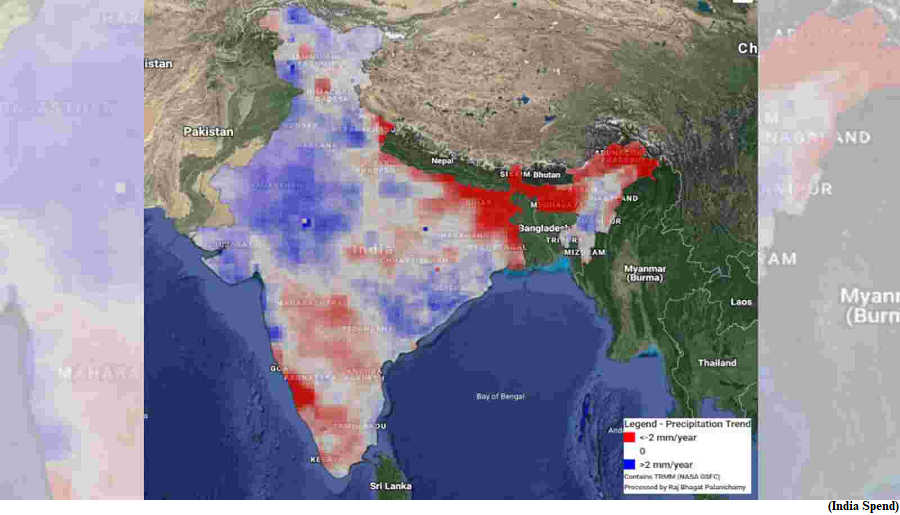 India extreme rainfall corridor (GS Paper 1, Geography)