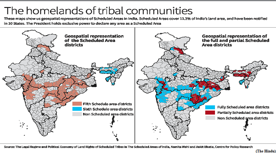 The state of India Scheduled Areas (GS paper 2, Polity and Constitution)
